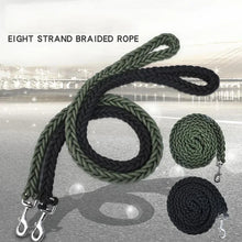 Load image into Gallery viewer, 130cm L/XL Super Strong Coarse Nylon Dog Leash Army Green Canvas Double Row Adjustable Dog Collar For Medium Large Dogs
