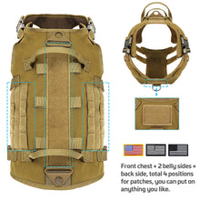 Load image into Gallery viewer, Tactical Dog Harness Leash Durable Military Dog Harness Vest MOLLE For Large Dogs erman Shepherd Training Harnesses With Pouches
