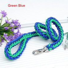 Load image into Gallery viewer, 130cm L/XL Super Strong Coarse Nylon Dog Leash Army Green Canvas Double Row Adjustable Dog Collar For Medium Large Dogs
