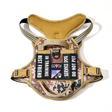 Load image into Gallery viewer, Dog Tactical Harness Vest Pet Dog Harness with 5pcs Dog Patches, Reflective Pet Harness No Pull with Durable Soft Padded Handle
