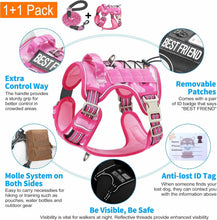 Load image into Gallery viewer, Heavy Duty Tactical Dog Harness for Large Dogs, Adjustable No-Pull Reflective Training Vest in Pink Camo
