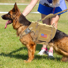 Load image into Gallery viewer, Tactical Military Dog Harness Collar Leash Set Durable Big Dog Training Harness Vest MOLLE For Large Dogs With Pouches Flag
