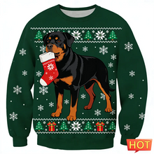 Load image into Gallery viewer, Funny Rottweiler Graphic Ugly Christmas Sweater Fashion Cute Dog 3D Printed Xmas Sweatshirts Casual Oversized Unisex Pullovers
