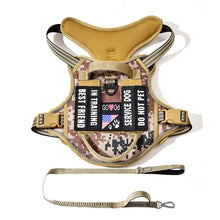 Load image into Gallery viewer, Dog Tactical Harness Vest Pet Dog Harness with 5pcs Dog Patches, Reflective Pet Harness No Pull with Durable Soft Padded Handle

