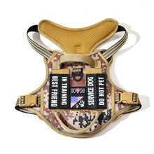 Load image into Gallery viewer, Dog Tactical Harness Vest Pet Dog Harness with 5pcs Dog Patches, Reflective Pet Harness No Pull with Durable Soft Padded Handle
