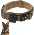Dog Collar Waterproof Tactical Dog Collar with Control Handle Zinc Alloy Buckle Pte Collar for AirTag Medium Large Dogs Necklace