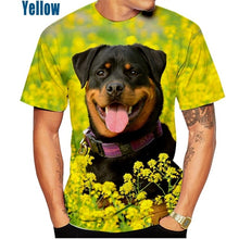 Load image into Gallery viewer, 2022 Cute Pet Dog Rottweiler 3D Printing T-shirt Men&#39;s and Women&#39;s Summer Casual Short-sleeved Funny T-shirt XS~5XL
