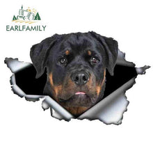 Load image into Gallery viewer, EARLFAMILY 13cm x 8.4cm Funny Rottweiler Car Sticker Torn Metal Decal Reflective Stickers Pet Dog Decals 3D Rott Car Styling
