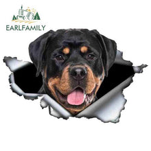 Load image into Gallery viewer, EARLFAMILY 13cm x 8.4cm Funny Rottweiler Car Sticker Torn Metal Decal Reflective Stickers Pet Dog Decals 3D Rott Car Styling
