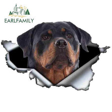 Load image into Gallery viewer, EARLFAMILY 13cm x 8.4cm Funny Rottweiler Car Sticker Torn Metal Decal Reflective Stickers Pet Dog Decals 3D Rott Car Styling
