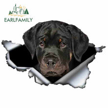 Load image into Gallery viewer, EARLFAMILY 13cm x 8.4cm Funny Rottweiler Car Sticker Torn Metal Decal Reflective Stickers Pet Dog Decals 3D Rott Car Styling
