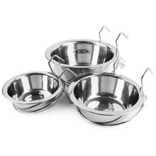 Load image into Gallery viewer, Metal Dog Pet Bowl Cage Crate Non Slip Hanging Food Dish Water Feeder with Hook
