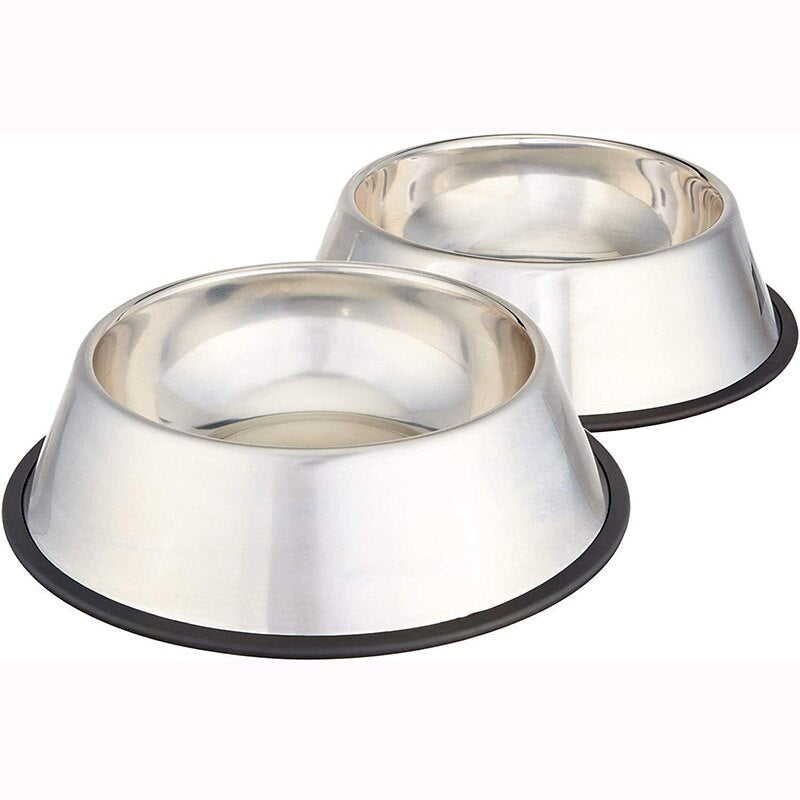 Stainless Steel Dog Bowl Dog Food Bowls  Metal Dog Feeder 6 Sizes Pet Feeder for Small Medium Dog Placemat Bowl Cat Bowl