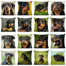 Load image into Gallery viewer, XUNYU Cute Rottweiler Dog Cushion Cover Animal Pillow Case Home Decoration Sofa Decor 45x45cm DWG031
