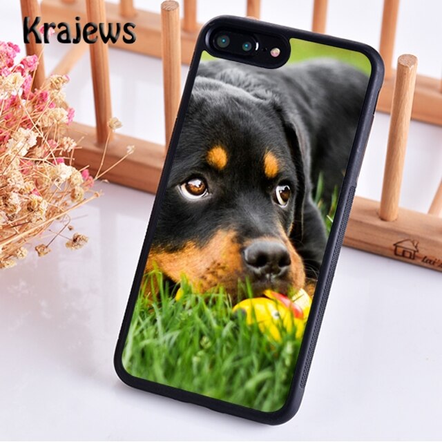 Krajews Cute Dog Puppy Rottweiler Phone Case Cover For iPhone 5 6s 7 8 plus X XR XS 11 pro max Samsung Galaxy S7 S8 S9 S10 plus