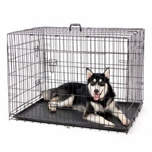 Load image into Gallery viewer, Fast Delivery Pet Dog Cage House with Tray Secure Dog Metal Crates Double-Door Kennel Collapsible Dog House for Small Large Dogs
