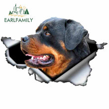 Load image into Gallery viewer, EARLFAMILY 13cm x 8.4cm Funny Rottweiler Car Sticker Torn Metal Decal Reflective Stickers Pet Dog Decals 3D Rott Car Styling
