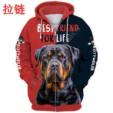 Load image into Gallery viewer, Love Rottweiler Dog 3D Printing Fashion Mens Hoodie Streetwear Pullover Autumn Sweatshirt Unisex Casual Jacket Tracksuit DW680
