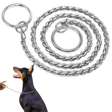 Load image into Gallery viewer, Durable Dog Chain Collar Solid Snake P Chock Collars Leash Strong Training Choker For Small Mudium Large Dogs K9 Labrador
