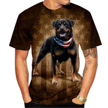 Load image into Gallery viewer, New Design Cute Dog Rottweiler 3D Print Funny T-shirt Stylish Casual Casual Short Sleeve
