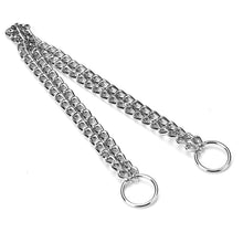 Load image into Gallery viewer, Dog Chain Collar Pet Iron Metal Double Chain Row Neck Leash Gear Choke Slip Chain Walking Training for Small Medium Large Dogs
