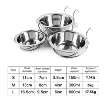 Load image into Gallery viewer, Metal Dog Pet Bowl Cage Crate Non Slip Hanging Food Dish Water Feeder with Hook
