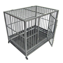 Load image into Gallery viewer, 36&quot;/42&quot; Heavy Duty Dog Cage Crate Kennel Metal Pet Playpen Portable with Tray Safety Mesh Separation Net
