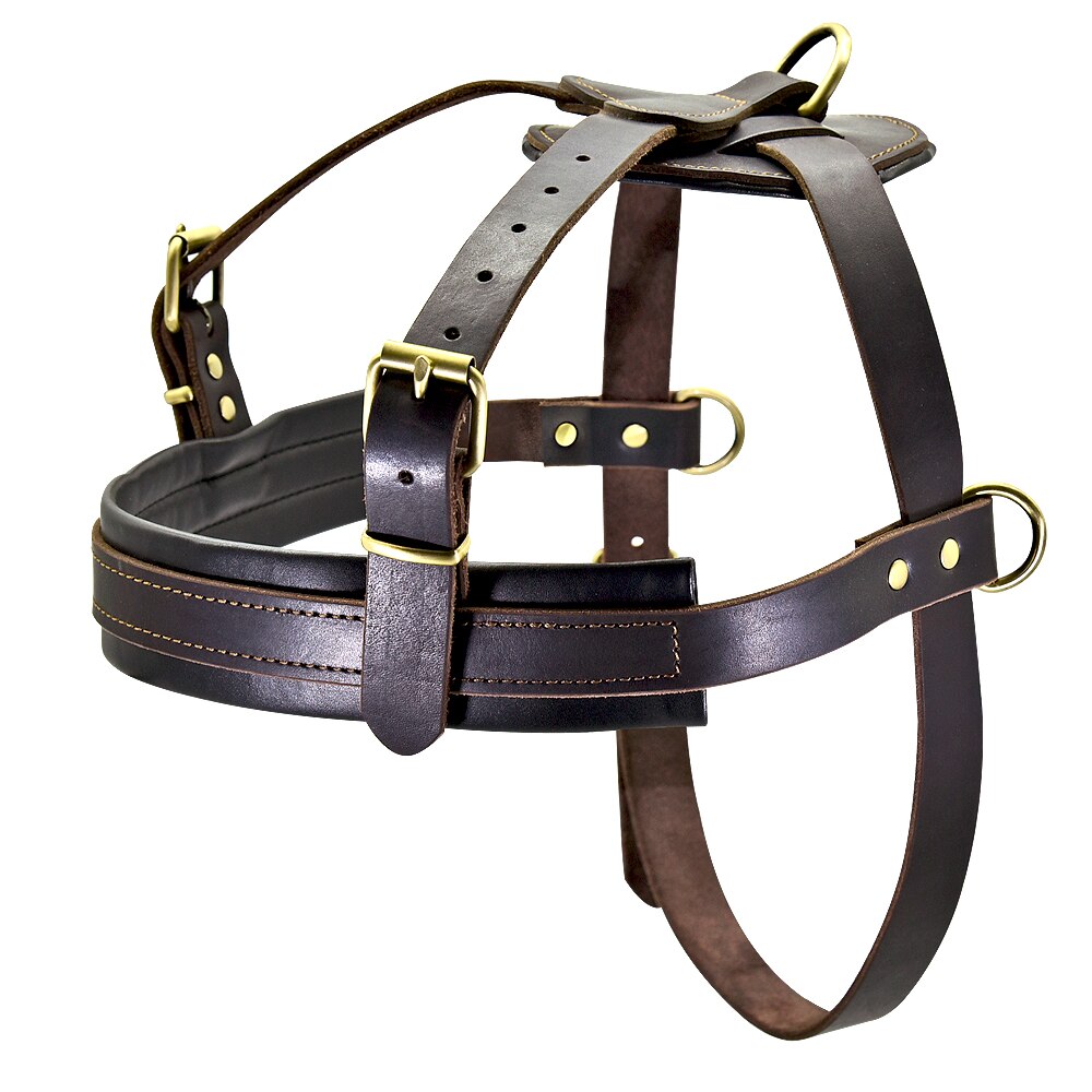 Soft Leather Big Dog Harness For Medium Large Dogs  K9 Pitbull Adjustable Pet Harness Vest Bulldog Husky Rottweiler Harnesses