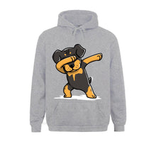 Load image into Gallery viewer, Men Hoodie Dabbing Rottweiler Funny Novelty Percent Cotton Rottie Dog Dance Dabbin Dab Women New Oversized
