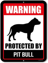 Load image into Gallery viewer, Danger Protected by Rottweiler Beware of Dog Warning Metal Tin Sign
