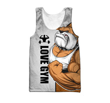 Load image into Gallery viewer, CLOOCL Rottweiler Love Fitness Tank Tops 3D Cartoon Animal Letter Print Tops Sleeveless Vests Harajuku Fashion GYM Men Clothing
