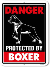 Load image into Gallery viewer, Danger Protected by Rottweiler Beware of Dog Warning Metal Tin Sign
