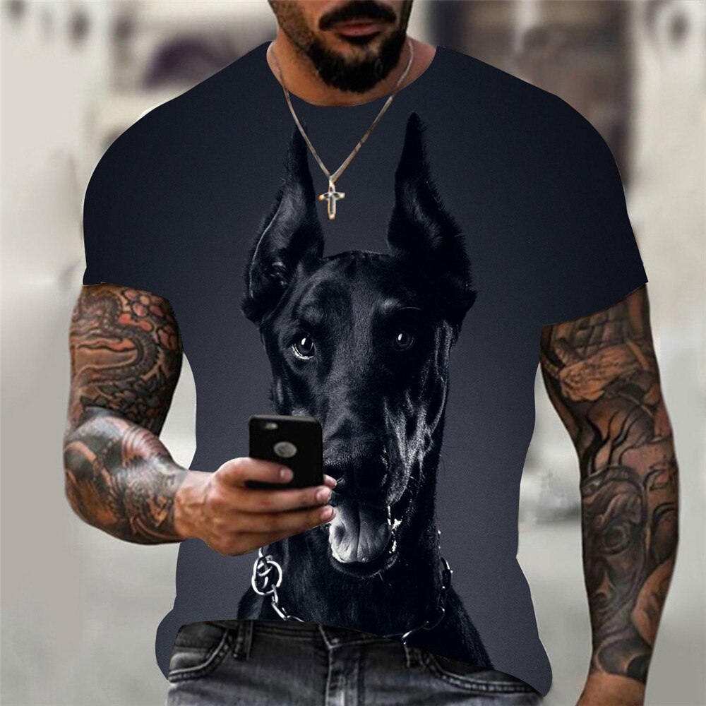 CLOOCL Animals T-shirts 3D Graphic Fun Dog Printed Tees Fashion Rottweiler T-shirt Casual Pullovers Tops Hip Hop Streetwear