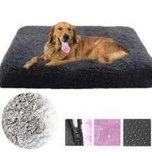 Load image into Gallery viewer, Long Plush Dog Bed Calming Cat Bed Pet Mattress with Removable Washable Cover Memory Foam Mat Dog Crate Mat with Non-Slip Bottom
