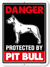 Load image into Gallery viewer, Danger Protected by Rottweiler Beware of Dog Warning Metal Tin Sign
