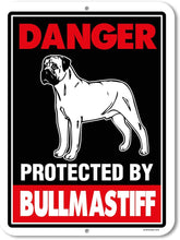 Load image into Gallery viewer, Danger Protected by Rottweiler Beware of Dog Warning Metal Tin Sign
