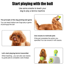 Load image into Gallery viewer, Pet Dog Toys Tennis Launcher Automatic Throwing Machine Pet Ball Throw Device 3/6/9m Section Emission with 3 Balls Dog Training
