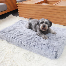 Load image into Gallery viewer, Long Plush Dog Bed Calming Cat Bed Pet Mattress with Removable Washable Cover Memory Foam Mat Dog Crate Mat with Non-Slip Bottom
