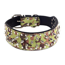 Load image into Gallery viewer, High Quality Rivet Dog Collar 2&quot; Wide Anti-bite Leather Dog Collars Pitbull Big Dog Collar German Shepherd Mastiff Rottweiler
