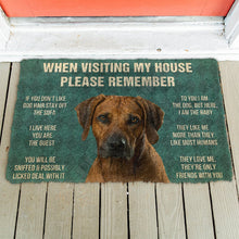 Load image into Gallery viewer, 3D Please Remember Rottweiler Dog&#39;s House Rules Doormat Non Slip Door Floor Mats Decor Porch Doormat
